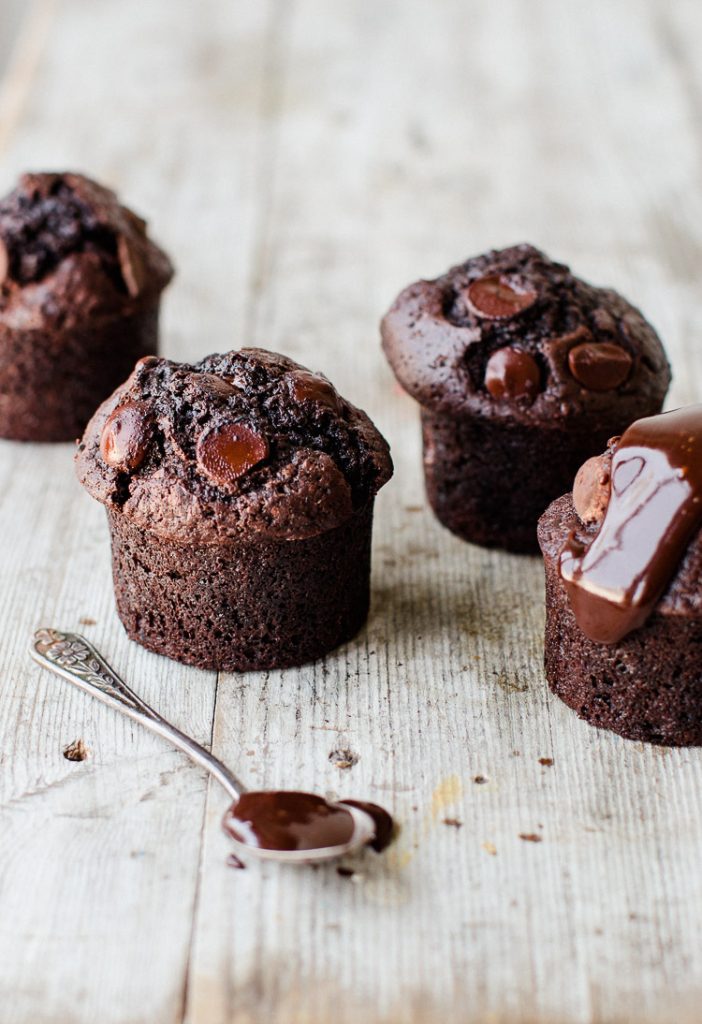 Bakery-Style Double Chocolate Muffins - Pretty. Simple. Sweet.