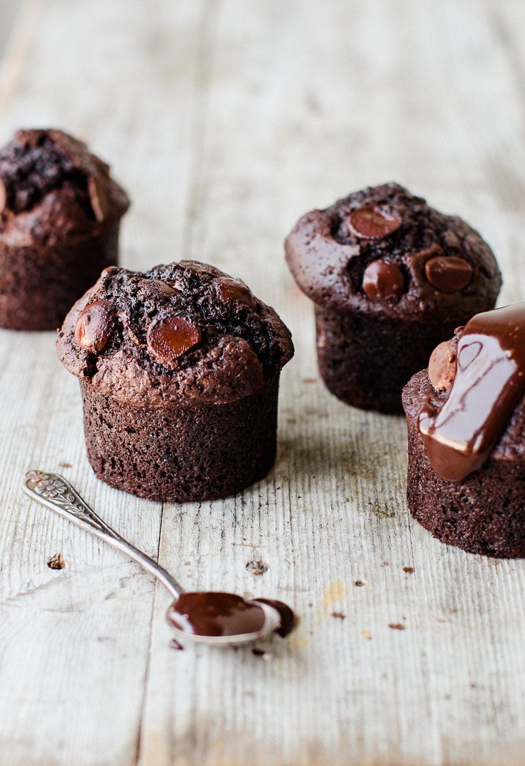 Bakery-Style Double Chocolate Muffins - Pretty. Simple. Sweet.