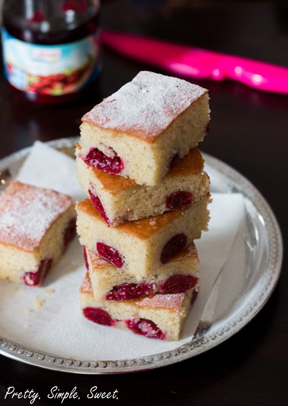 White Cake with Maraschino Cherry Frosting - Spicy Southern Kitchen