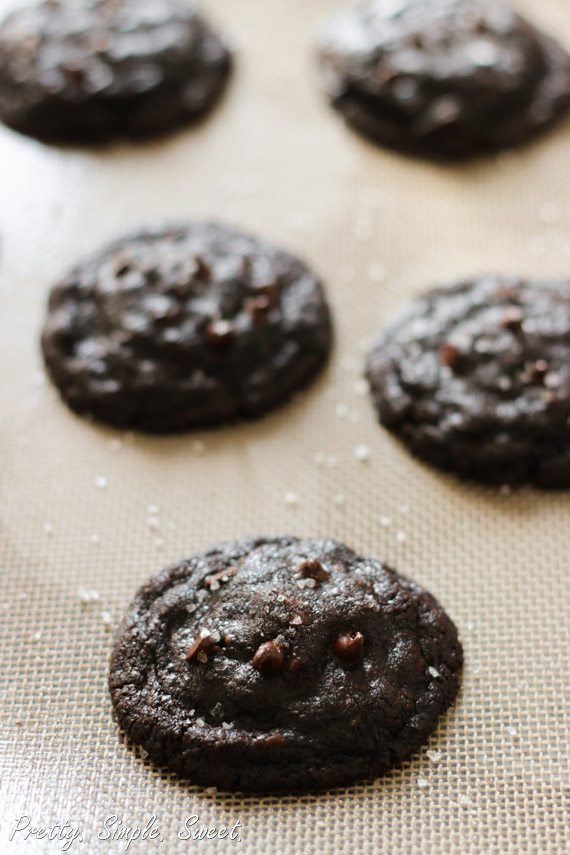 Fudgy and chewy classic double chocolate cookies | prettysimplesweet.com