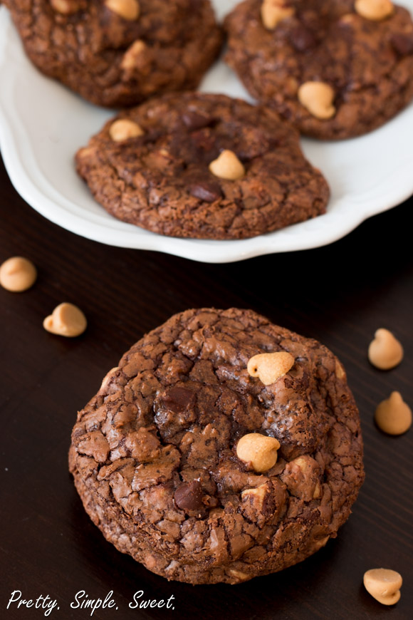 Fudgy Chocolate Peanut Butter Cookies 