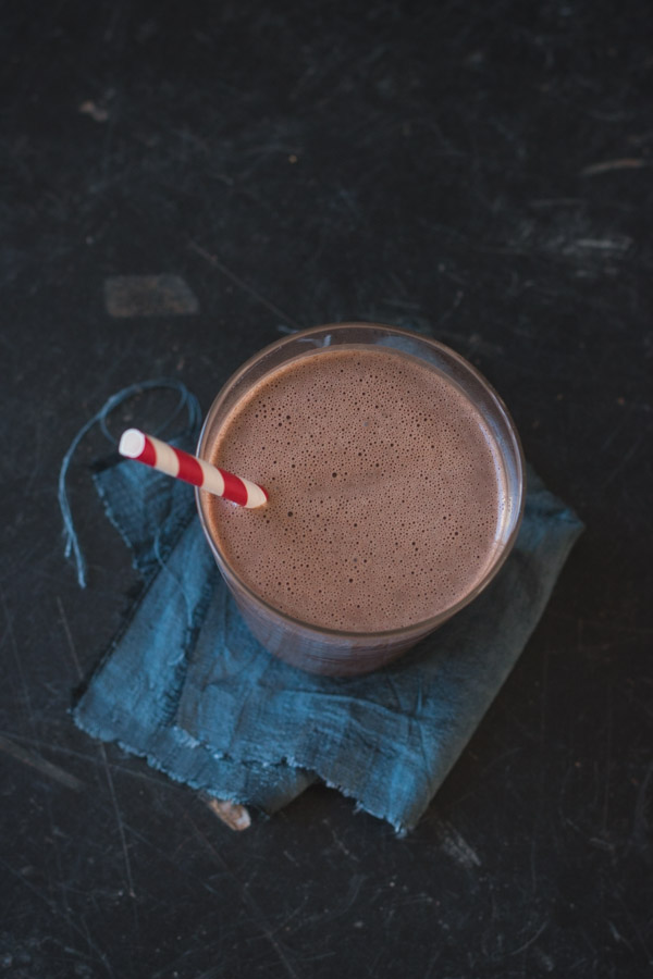 Healthy Chocolate Peanut Butter Smoothie | prettysimplesweet.com
