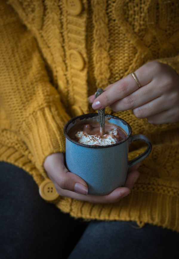 European-style hot chocolate, thick, decadent, and insanely chocolaty! 