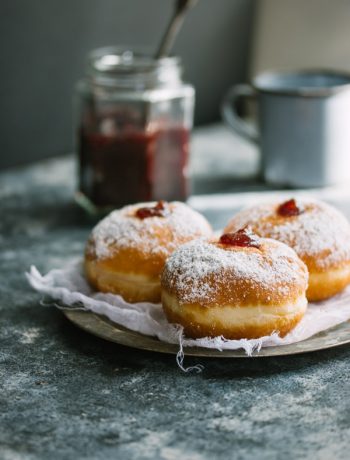 An old-fashioned recipe for soft jelly doughnuts| prettysimplesweet.com