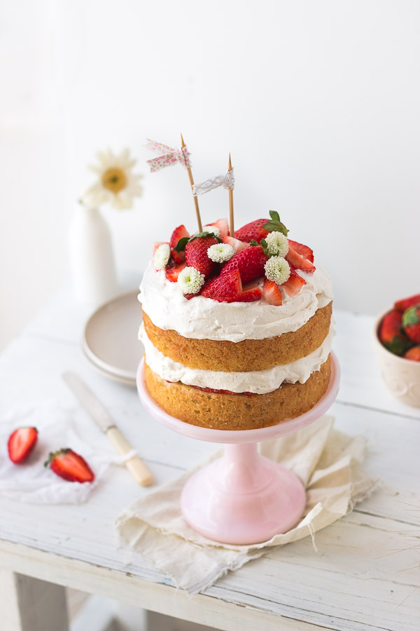 Strawberry Cream Cake | Pretty. Simple. Sweet.