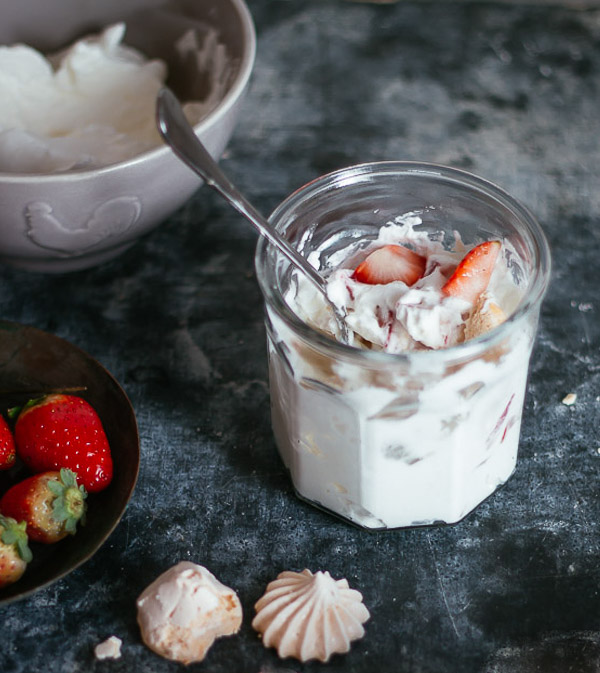Eton Mess (mixture of strawberries, meringue and whipped cream) | prettysimplesweet.com