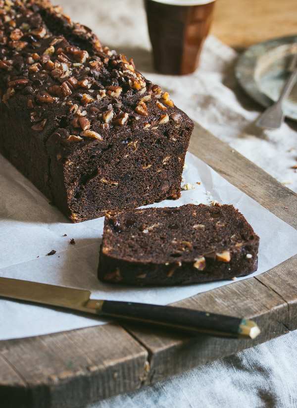 Dark Chocolate and Salted Caramel Banana Layer Cake | Flour Covered Apron