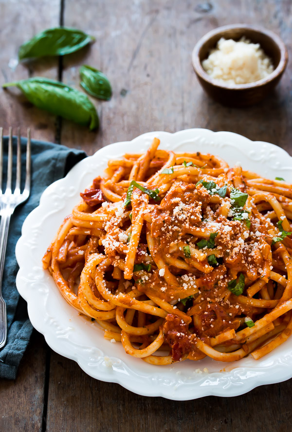 Pasta with Tomato Cream Sauce - Pretty. Simple. Sweet.