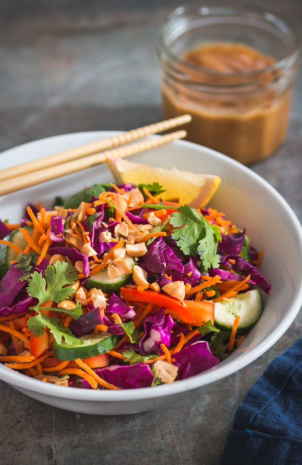 Crunchy Thai Salad With Peanut Dressing - Pretty. Simple. Sweet.