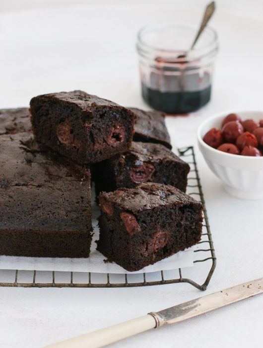 Quick-to-make moist chocolate cherry cake (dairy-free) | prettysimplesweet.com