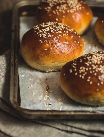 My favorite hamburger buns - airy, soft, thick, fluffy, and simply perfect. Plus, they can be made dairy-free.