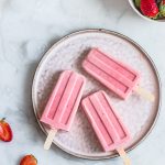 Creamy strawberry banana popsicles