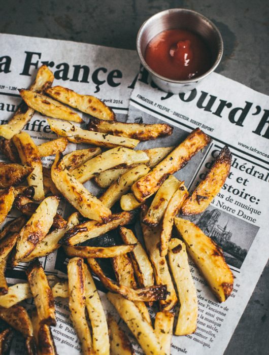 Oven baked French fries - perfectly soft on the inside and crispy on the outside!