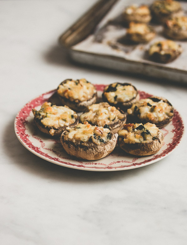 Addictive mushroom bites filled with cheeses, nuts, and herbs. They make the perfect brunch appetizer!
