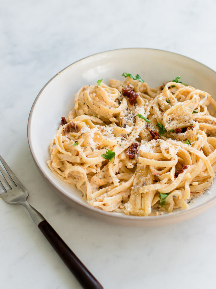 Pasta with Tomato Cream Sauce - Pretty. Simple. Sweet.
