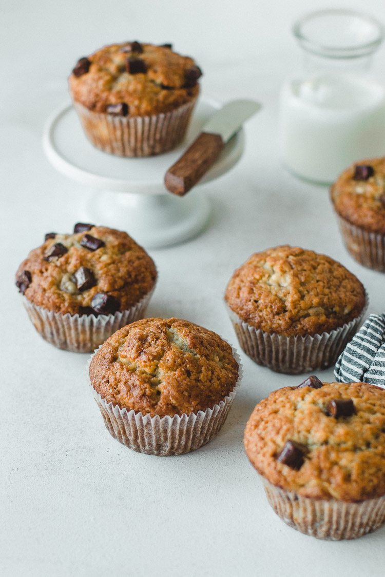 Best Banana Chocolate Chip Muffins (Super Easy) - Pretty. Simple. Sweet.