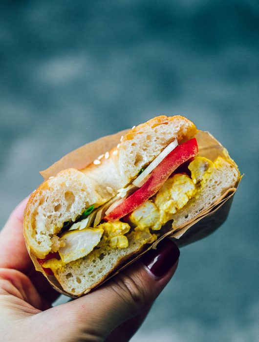 You won’t et enough of these curry chicken salad bagels sandwiches
