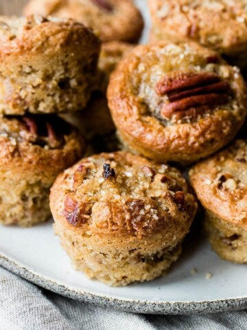 If you like pecan pie, you'll love this twist on the classic. These delicious mini pecan muffins will be a hit at any party!