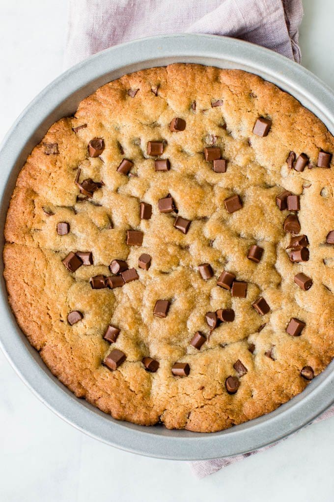 Chocolate Chip Cookie Cake in a Pan