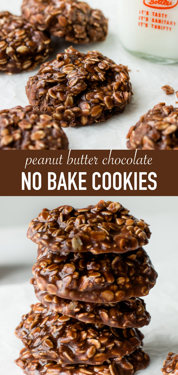 The BEST no bake cookies recipe with peanut butter, chocolate, and oats. They only take a few minutes to make!