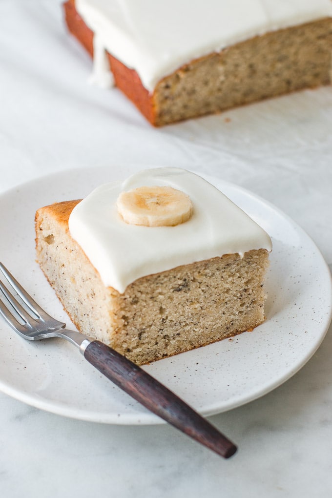 The BEST Banana Cake with Cream Cheese Frosting - Oh Sweet Basil