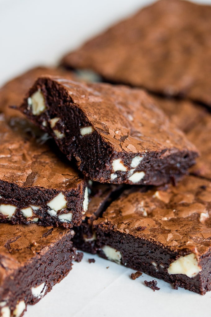 chewy white chocolate brownies