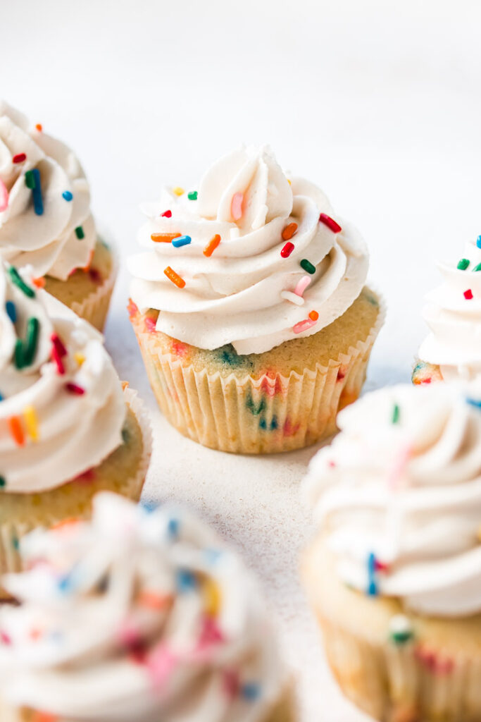 rainbow sprinkle cupcakes