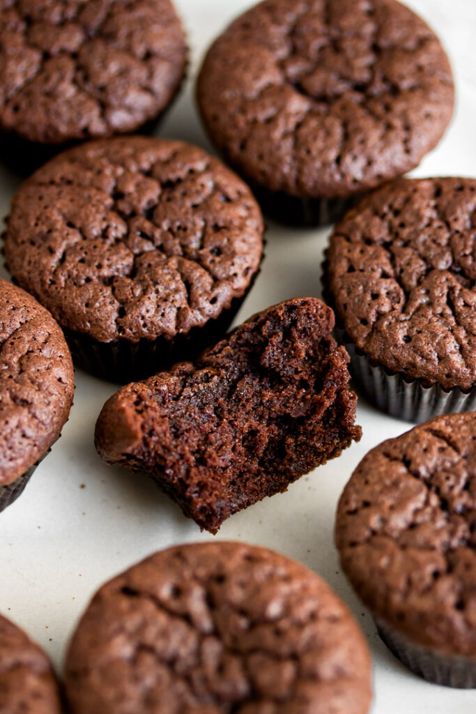 Bite-Sized Chocolate Brownies in a Muffin Tin - The Toasted Pine Nut