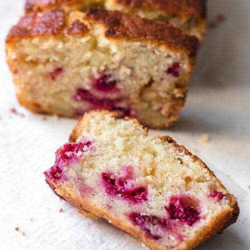 White Chocolate Raspberry Loaf Cake - Pretty. Simple. Sweet.