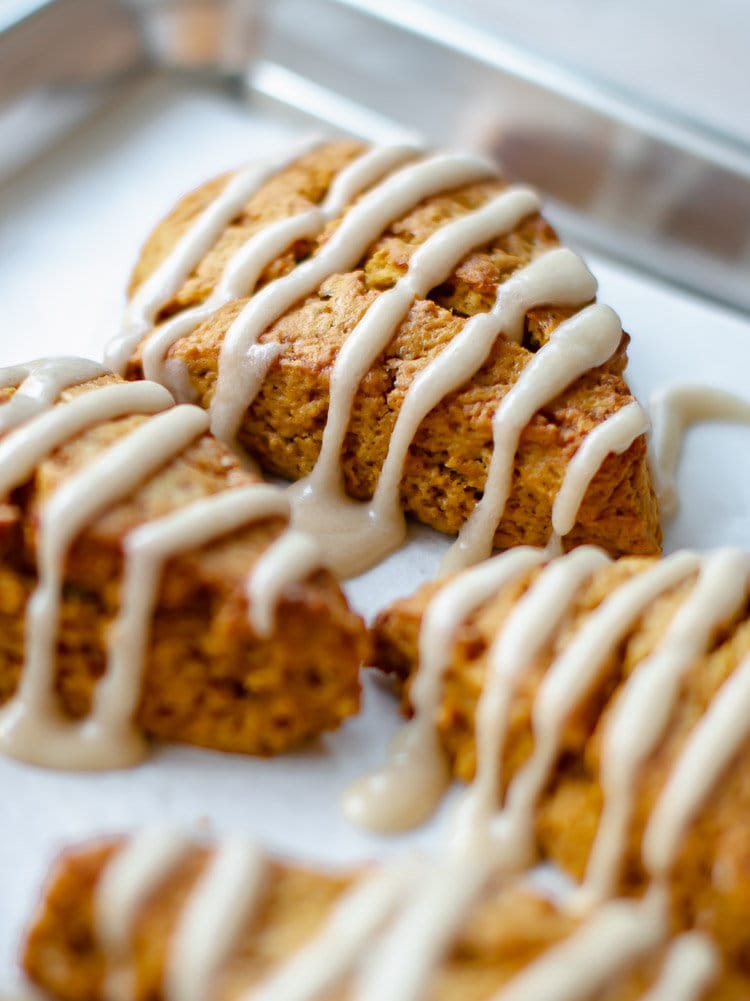 Mini Glazed Pumpkin Scones - Ahead of Thyme