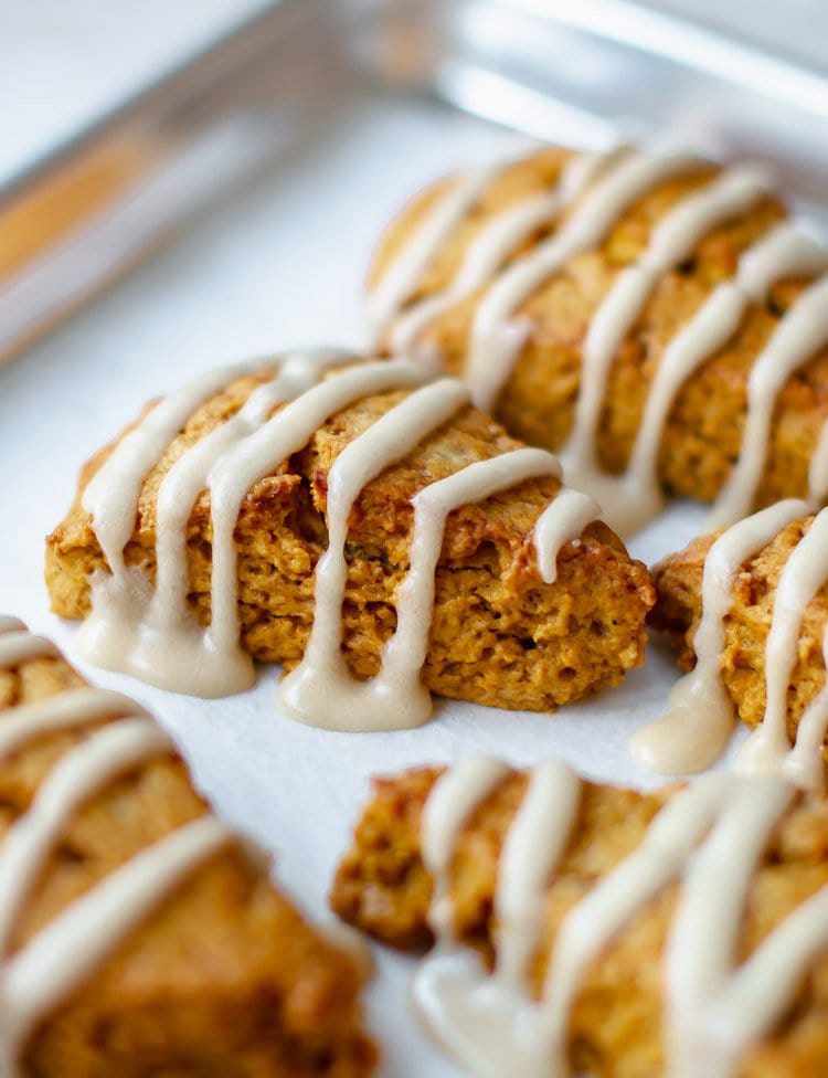 Mini Glazed Pumpkin Scones - Ahead of Thyme