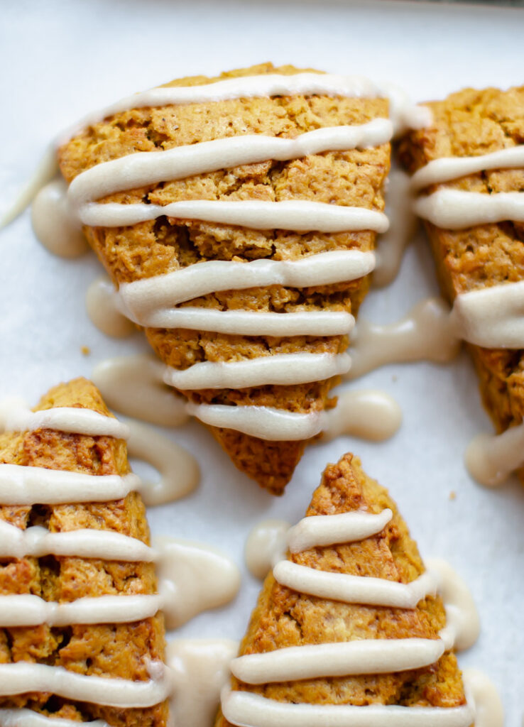 pumpkin scones with maple glaze