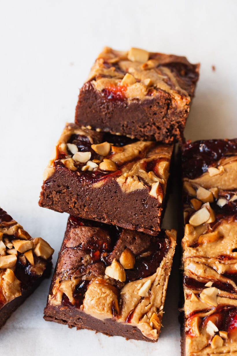 Fudgy Peanut Butter and Jelly Brownies Pretty. Simple. Sweet.