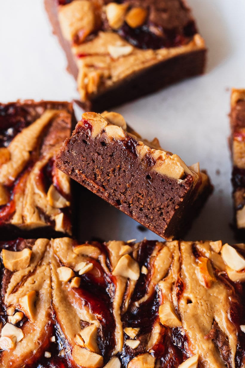 Fudgy Peanut Butter and Jelly Brownies Pretty. Simple. Sweet.