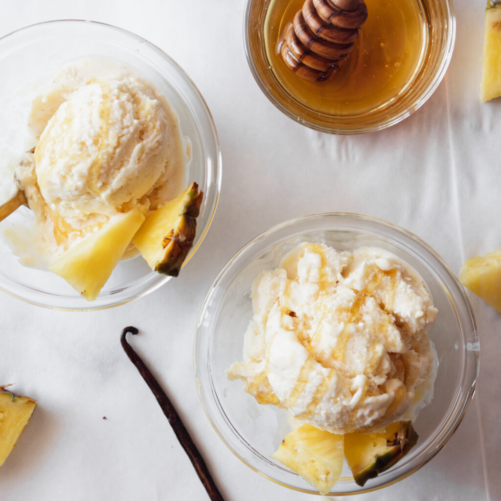 frozen pineapple vanilla bean cottage cheese ice cream