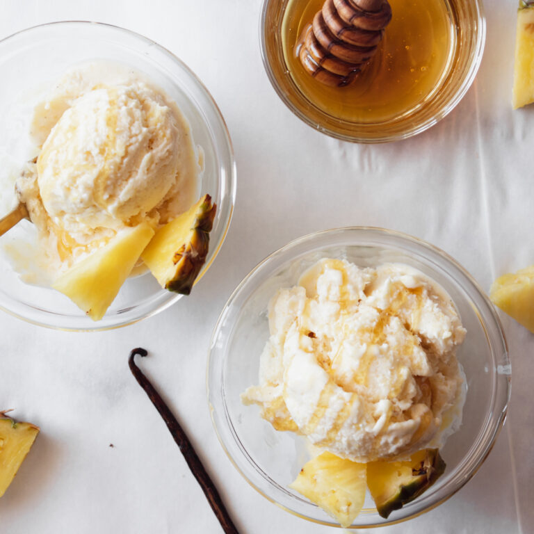 Pineapple Cottage Cheese Ice Cream Pretty. Simple. Sweet.