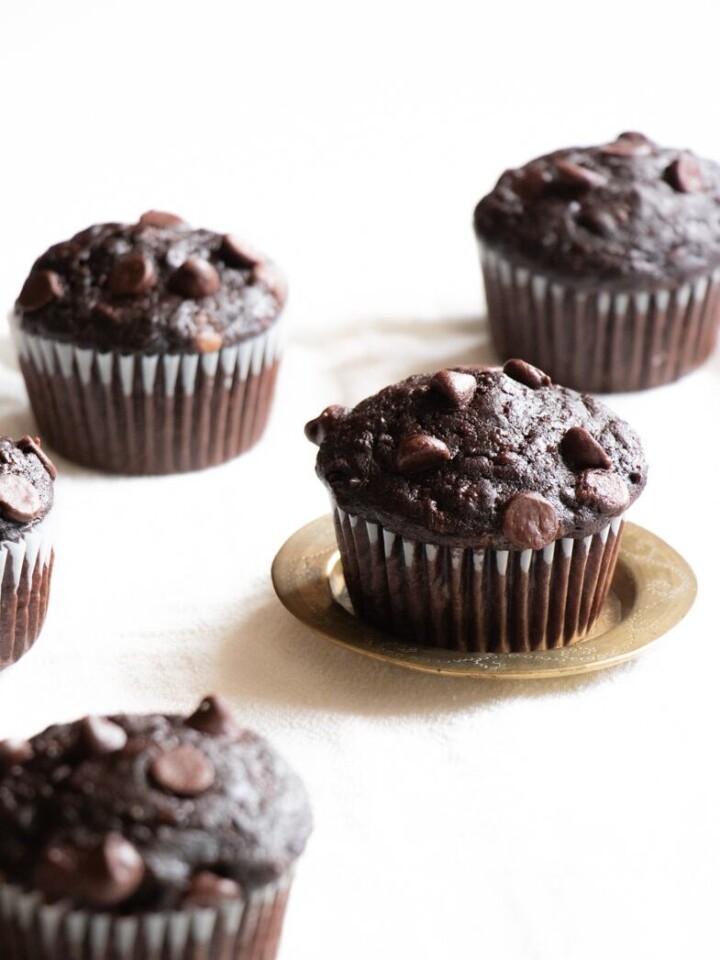 Double Chocolate Zucchini Muffins - Pretty. Simple. Sweet.