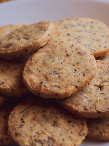 cheddar pecan crackers with chia seeds