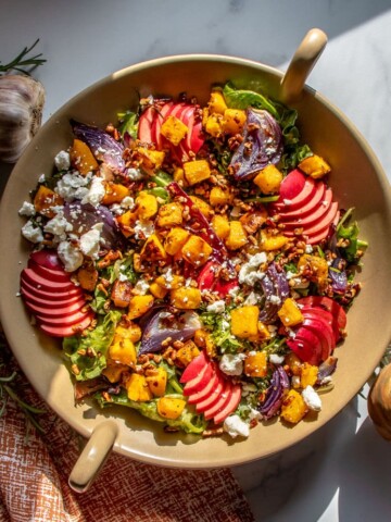 roasted squash and butter pecan harvest salad
