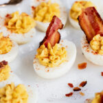 perfect creamy deviled eggs with bacon