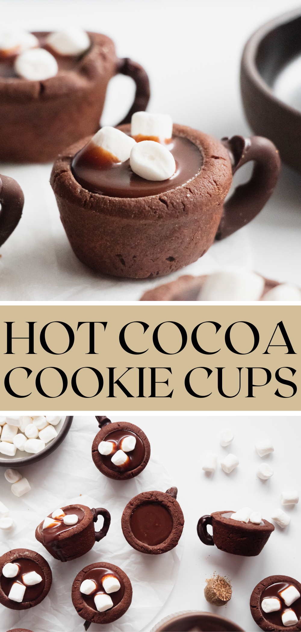 hot cocoa cookie cups pinterest pin