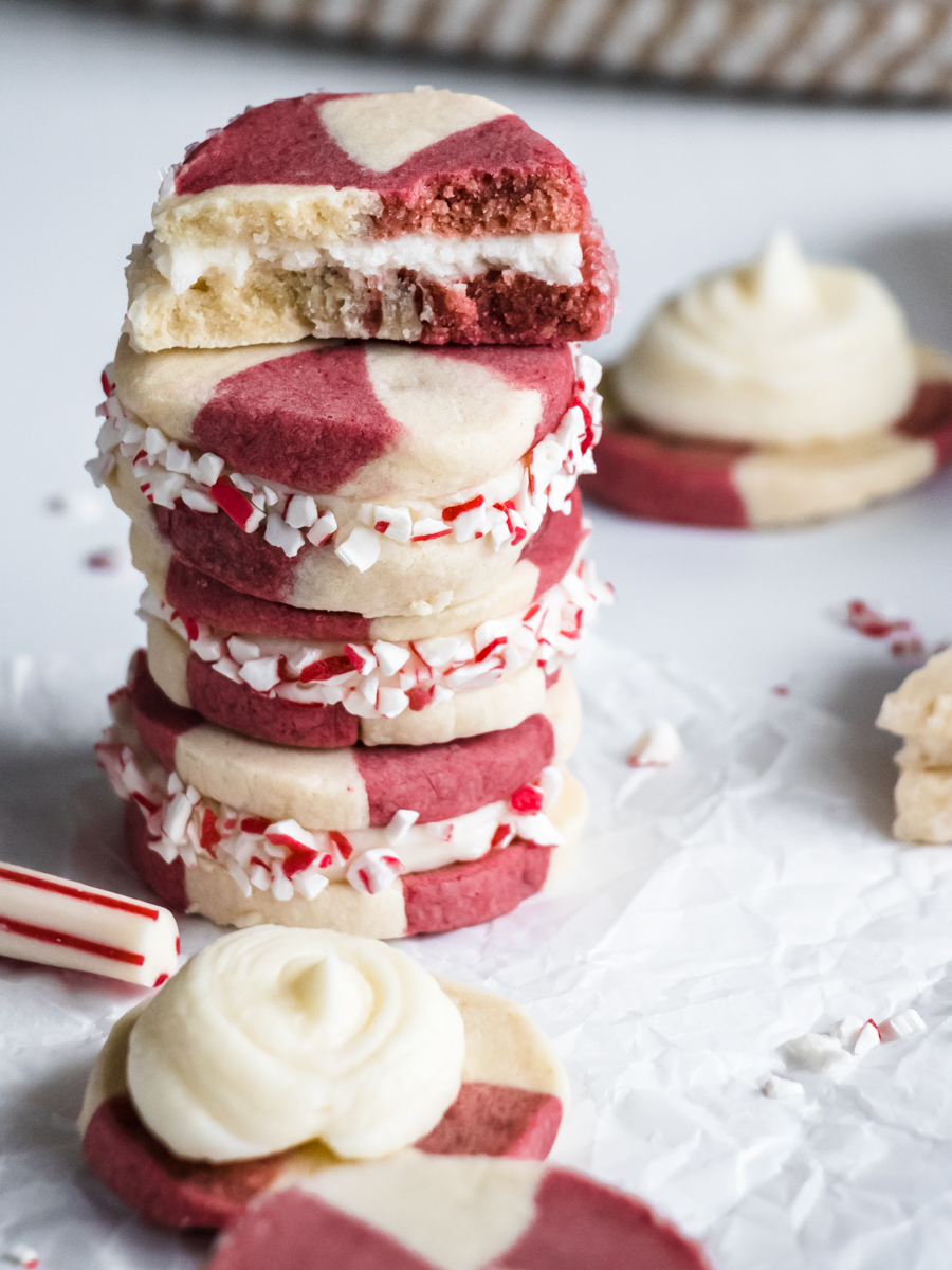 peppermint butter cookie sandwiches