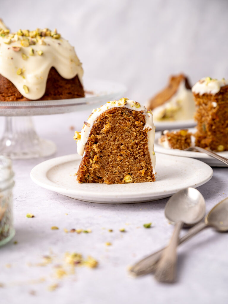 Carrot Pistachio Bundt Cake - Pretty. Simple. Sweet.